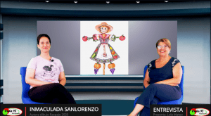 Inmaculada Sanlorenzo comenta su propuesta ganadora del concurso de dibujo que representará al «Raspajo» de las Fiestas Patronales 2025