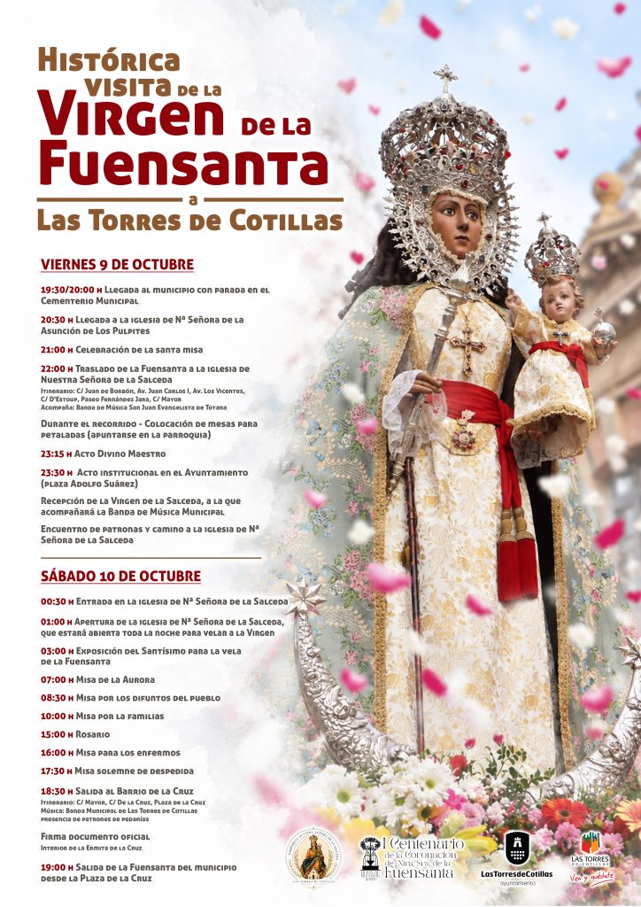 Cartel VISITA VIRGEN DE LA FUENSANTA A LAS TORRES DE COTILLAS 2026